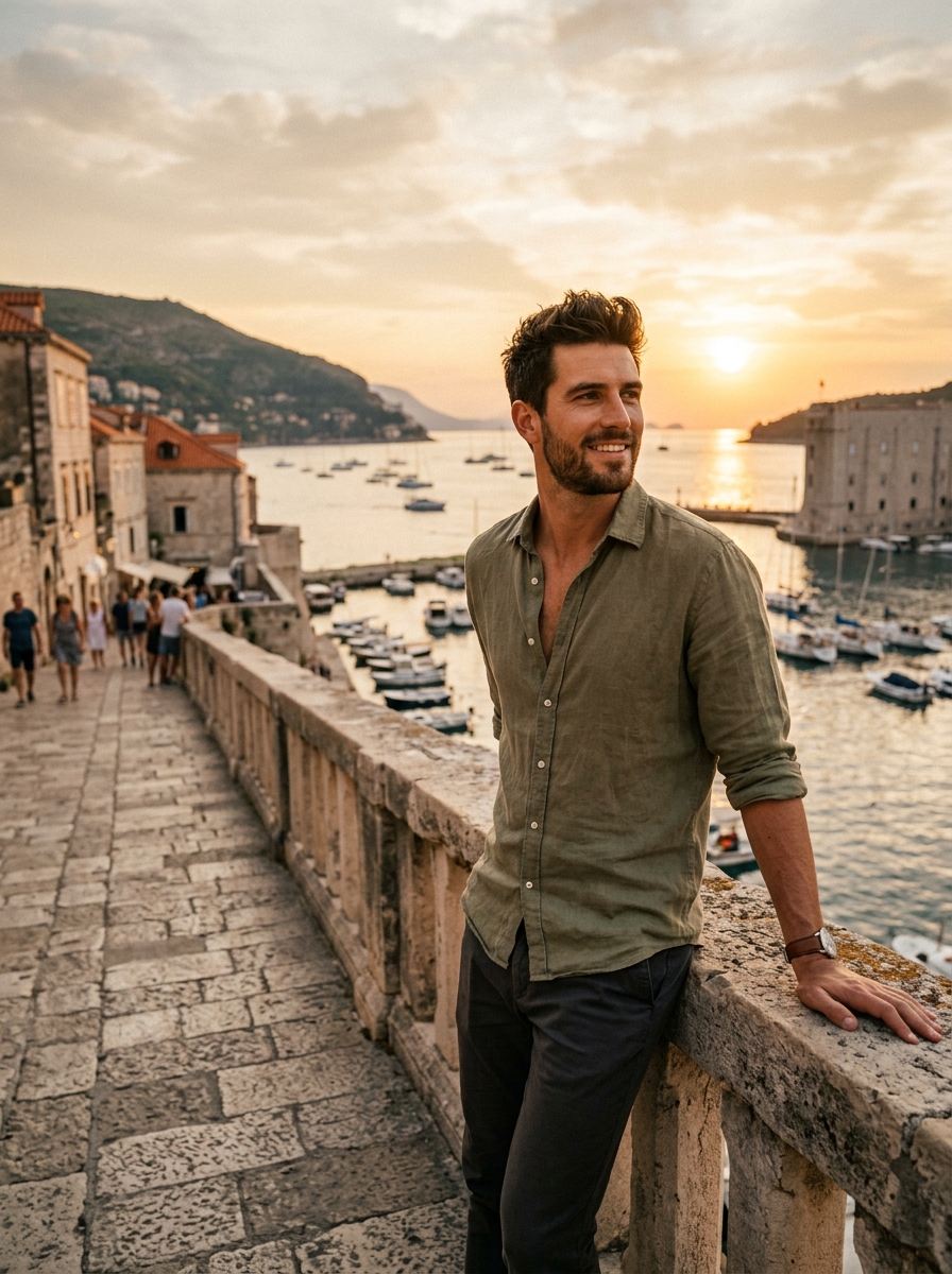 Synthetic travel lifestyle scene